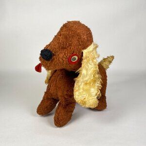 Vintage Puppy Dog Plush Stuffed Animal Toy Distressed Well Loved and Haunted